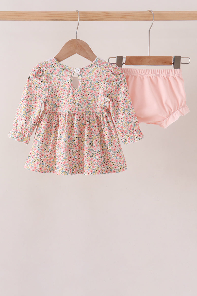 Floral Smocked Lace Bloomer Set - Aaria Tees Aaria Tees