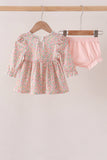 Floral Smocked Lace Bloomer Set - Aaria Tees Aaria Tees