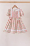 Floral Smocked Lace Dress - Aaria Tees Aaria Tees