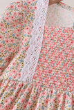 Floral Smocked Lace Dress - Aaria Tees Aaria Tees