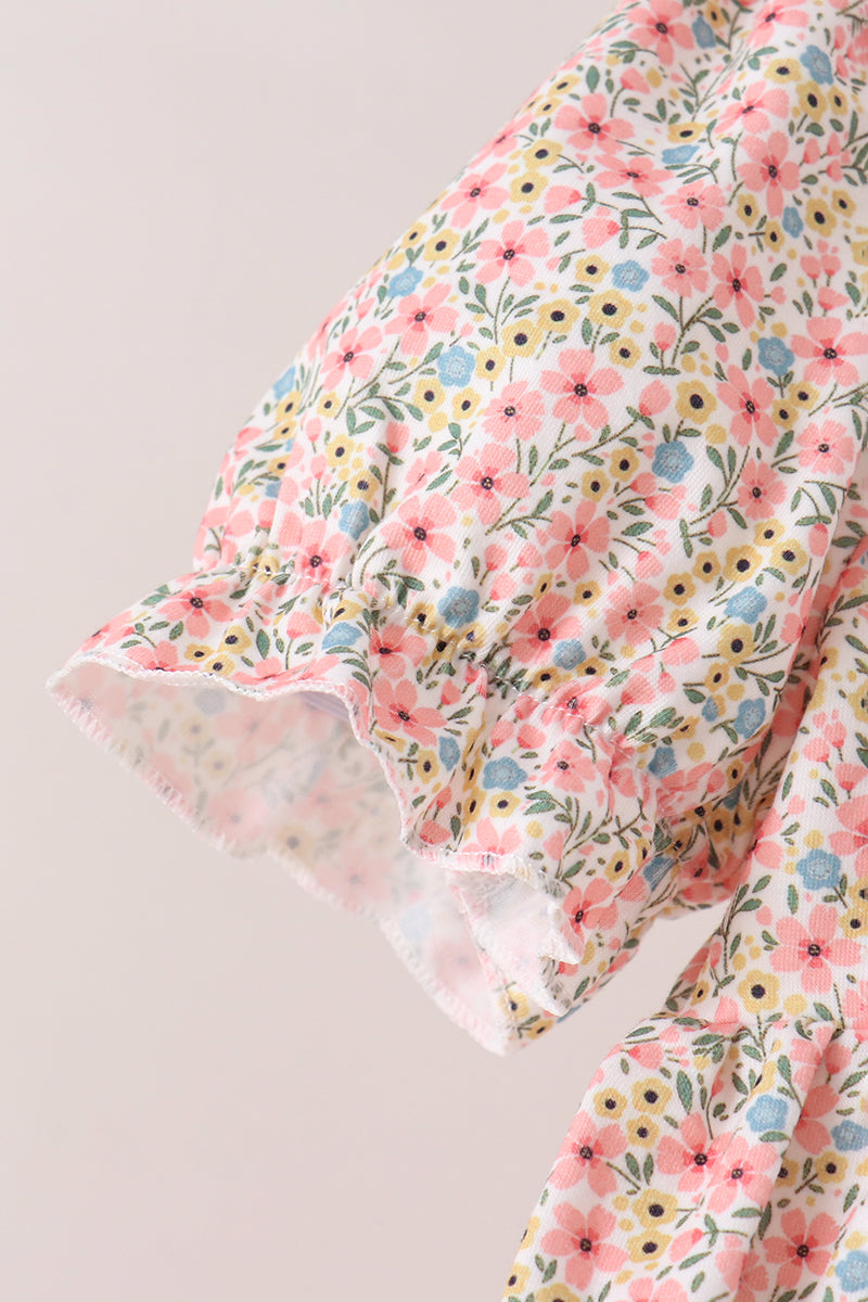 Floral Smocked Lace Pants Set - Aaria Tees Aaria Tees