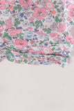 Blue Floral Smocked Ruffle Bubble Aaria Tees