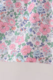 Blue Floral Smocked Ruffle Bloomer Set Aaria Tees