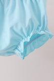 Blue Floral Smocked Ruffle Bloomer Set Aaria Tees