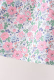 Blue Floral Smocked Ruffle Pants Set Aaria Tees