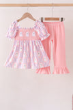 Purple Ghost Smocked Ruffle Pants Set Aaria Tees