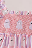 Purple Ghost Smocked Ruffle Dress Aaria Tees
