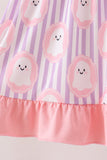 Purple Ghost Smocked Ruffle Dress Aaria Tees