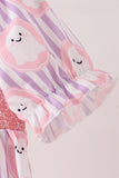 Purple Ghost Smocked Ruffle Dress Aaria Tees