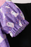 Purple Spooky cute Smocked Ruffle Shorts Set Aaria Tees