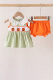 Green Pumpkin Smocked Bloomer Set - Aaria Tees Aaria Tees