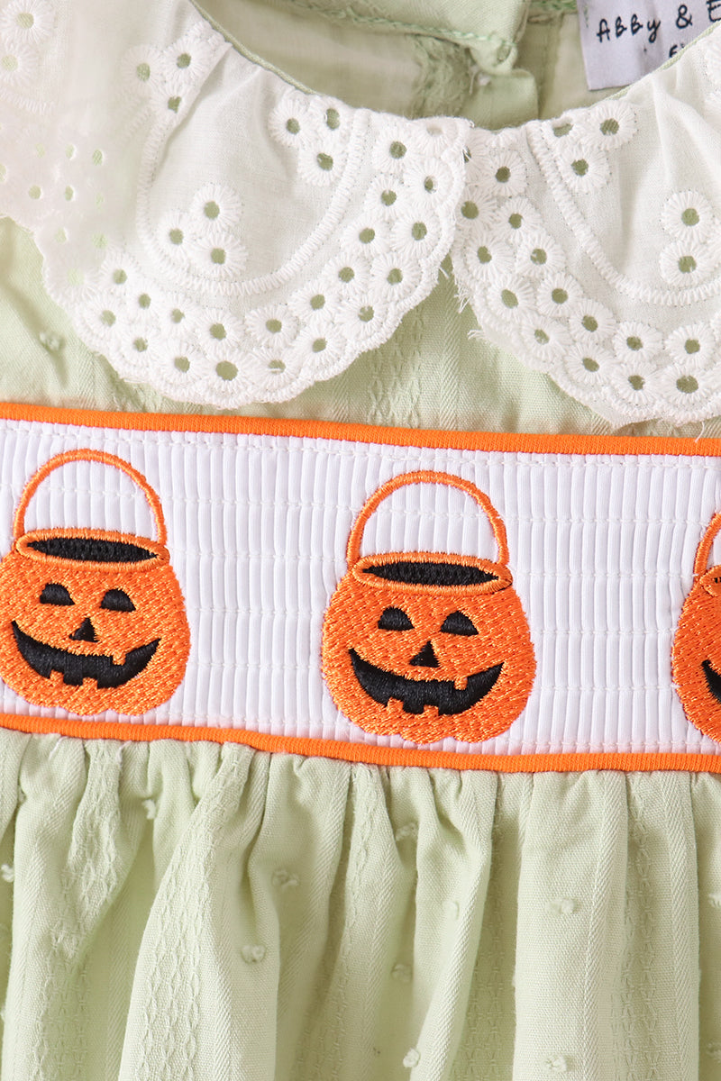 Green Pumpkin Smocked Bloomer Set - Aaria Tees Aaria Tees
