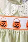 Green Pumpkin Smocked Bloomer Set - Aaria Tees Aaria Tees