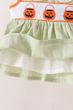 Green Pumpkin Smocked Bloomer Set - Aaria Tees Aaria Tees