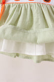 Green Pumpkin Smocked Ruffle Shorts Set - Aaria Tees Aaria Tees