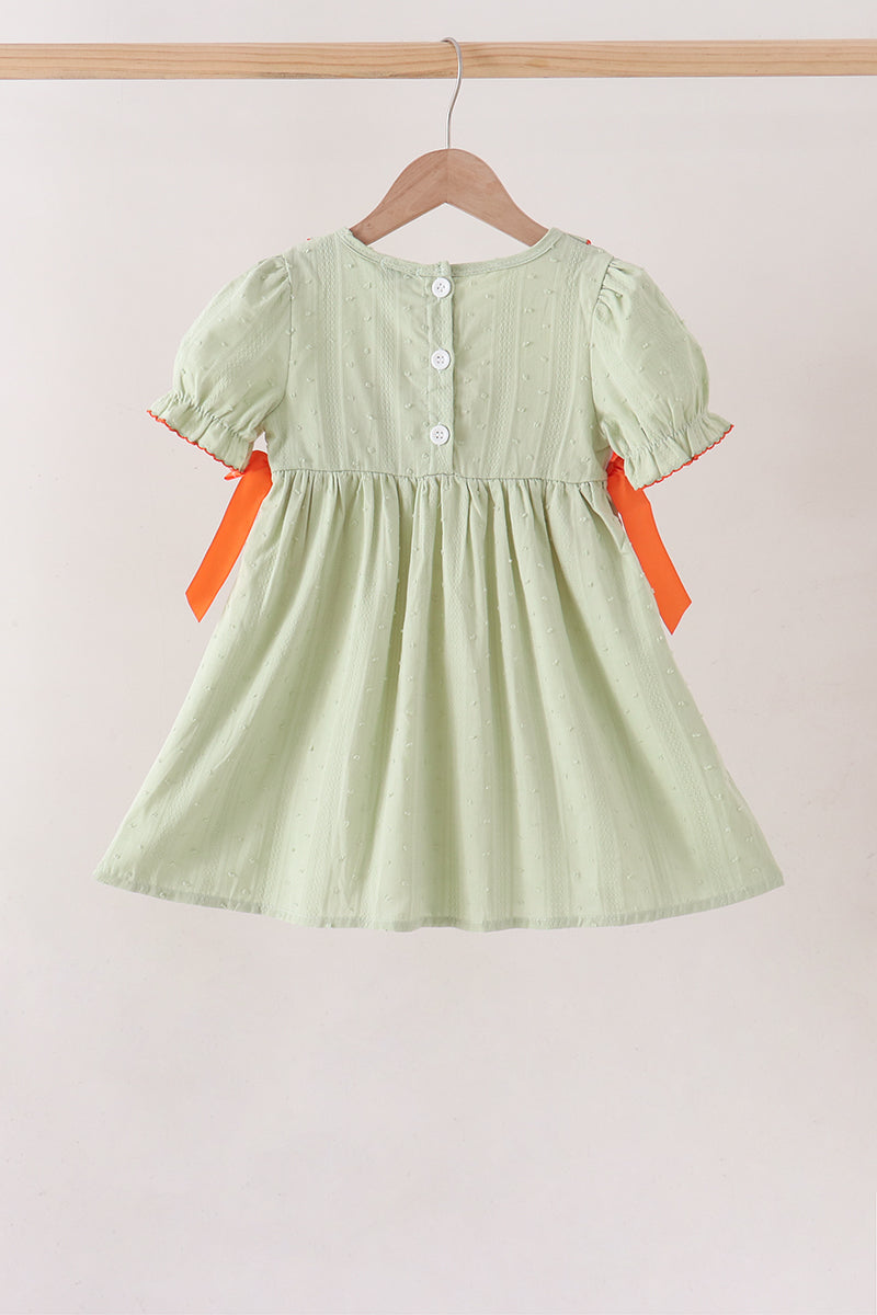 Green Pumpkin Smocked Dress - Aaria Tees Aaria Tees