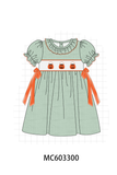 Green Pumpkin Smocked Dress Aaria Tees