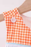 Orange Candy Smocked Gingham Jon Jon Aaria Tees