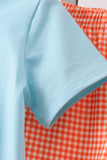 Blue Candy Smocked Gingham Shorts Set Aaria Tees