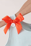 Blue Puppy Pumpkin Embroidery Gingham Bloomer Set Aaria Tees