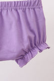 Purple witch embroidery stripe ruffle bloomer set - Aaria Tees Aaria Tees