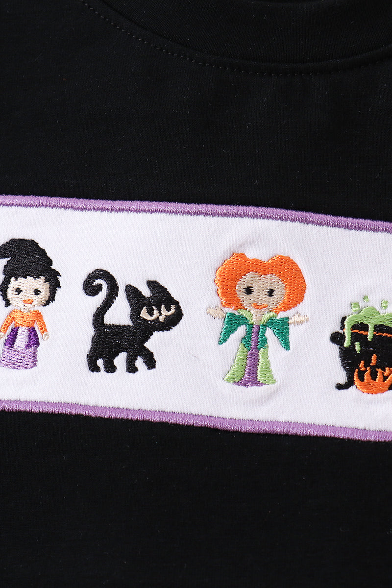 Black witch embroidery stripe shorts set - Aaria Tees Aaria Tees