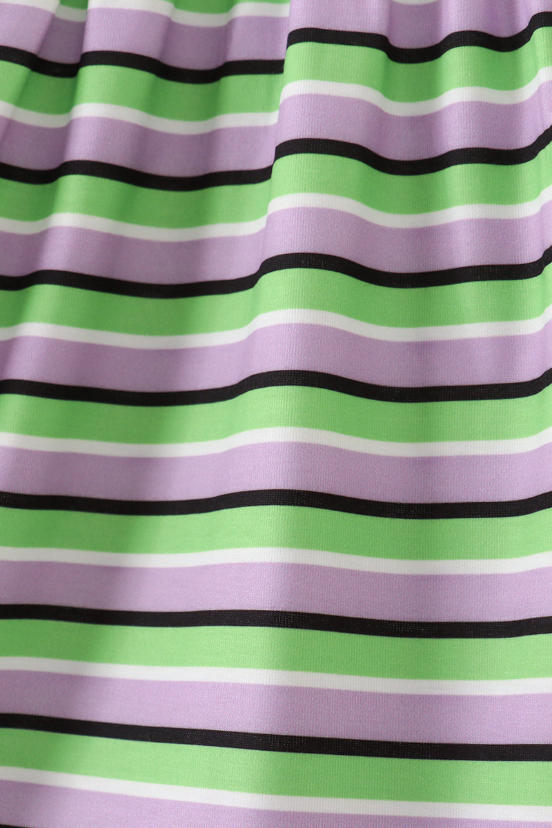 Purple witch embroidery bow stripe dress - Aaria Tees Aaria Tees