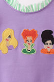 Purple witch applique stripe ruffle bubble - Aaria Tees Aaria Tees