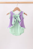 Purple witch applique stripe ruffle bubble - Aaria Tees Aaria Tees