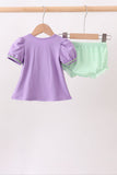 Purple witch applique stripe bloomer set - Aaria Tees Aaria Tees