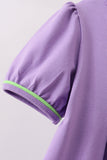 Purple witch applique stripe ruffle shorts set - Aaria Tees Aaria Tees