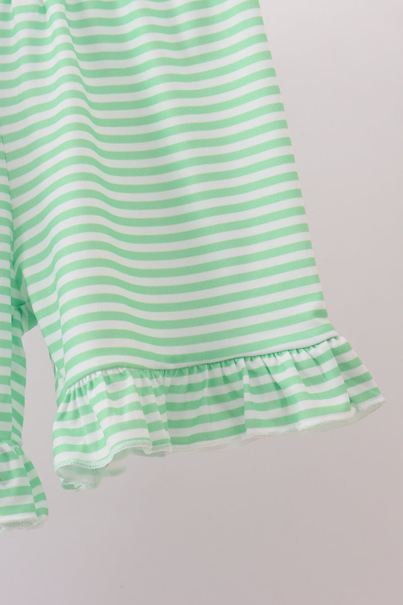 Purple witch applique stripe ruffle shorts set - Aaria Tees Aaria Tees