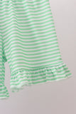Purple witch applique stripe ruffle shorts set - Aaria Tees Aaria Tees