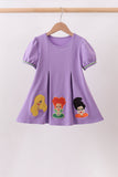 Purple witch applique dress - Aaria Tees Aaria Tees