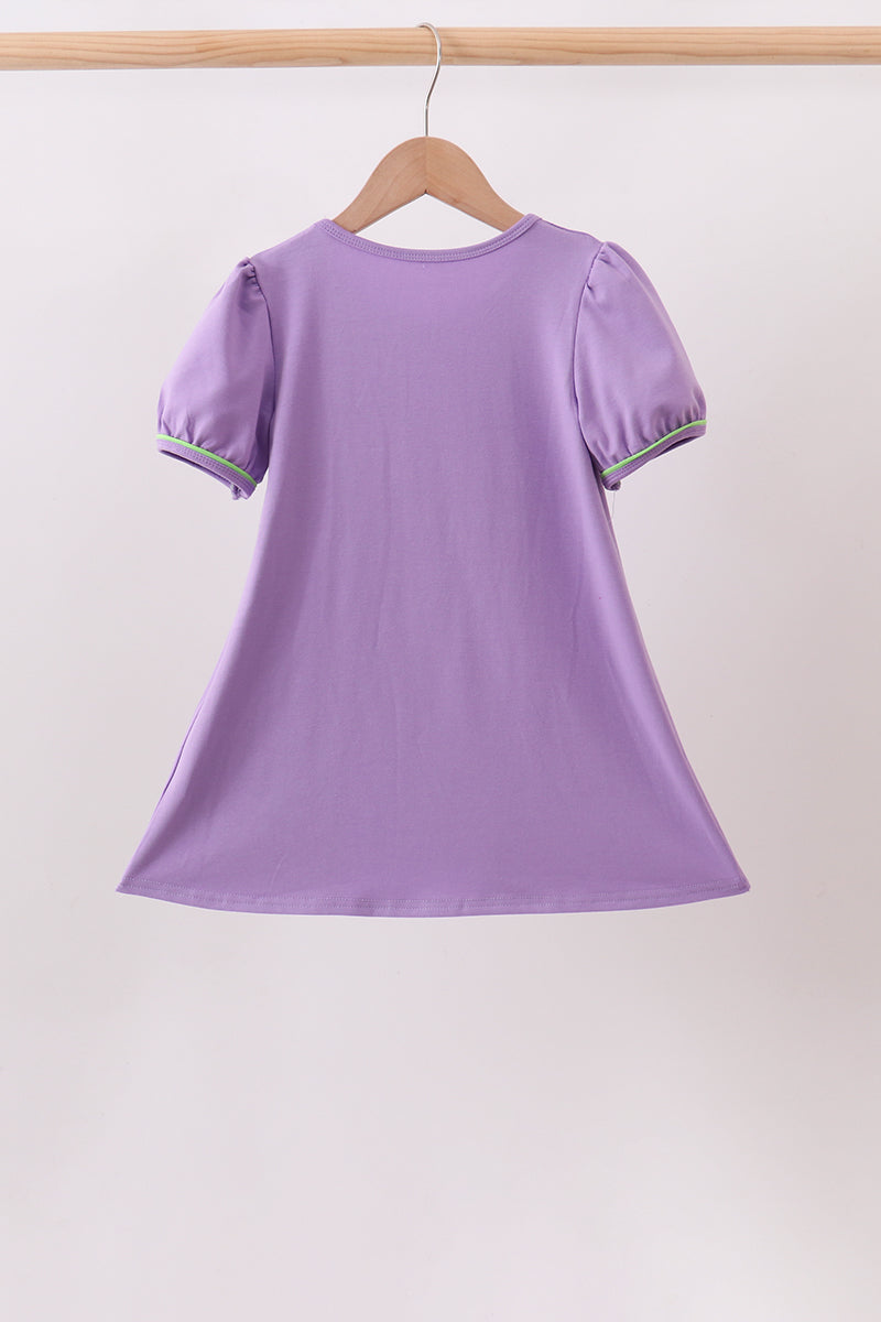 Purple witch applique dress - Aaria Tees Aaria Tees