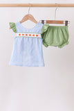 Blue Pumpkin Embroidery jacquard Ruffle Bloomer Set Aaria Tees