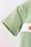 Green Pumpkin Embroidery Shorts Set Aaria Tees
