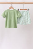 Green Pumpkin Embroidery Shorts Set Aaria Tees