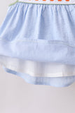 Blue Pumpkin Embroidery jacquard Ruffle Shorts Set Aaria Tees