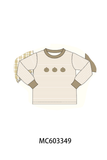 Khaki Pumpkin Embroidery Stripe Top Aaria Tees