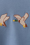 Teal Duck Embroidery Romper Aaria Tees