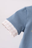 Teal Duck Embroidery Romper Aaria Tees