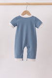 Teal Duck Embroidery Romper Aaria Tees