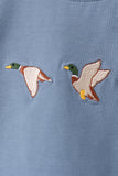 Teal Duck Embroidery Gingham Pants Set Aaria Tees