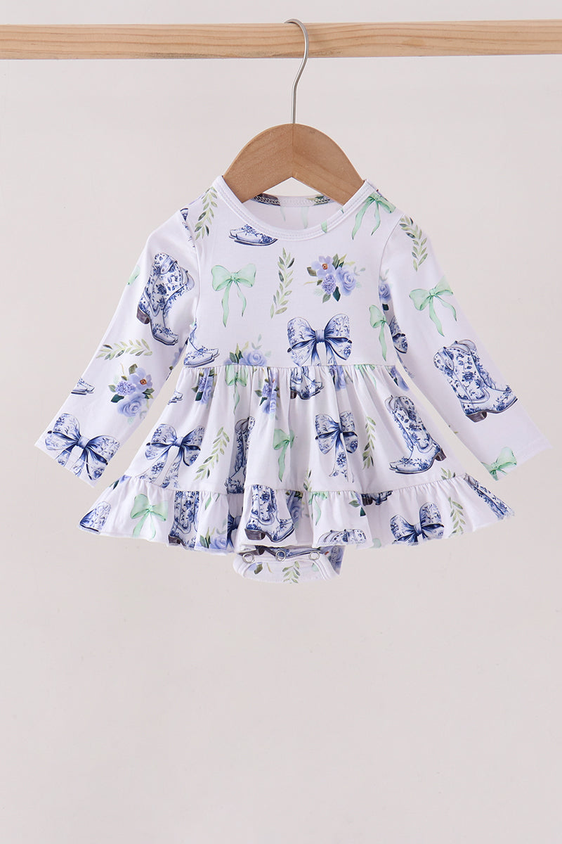 Blue Bow Boots Bubble - Aaria Tees Aaria Tees