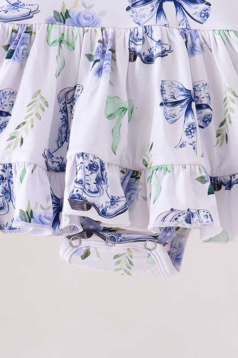 Blue Bow Boots Bubble - Aaria Tees Aaria Tees