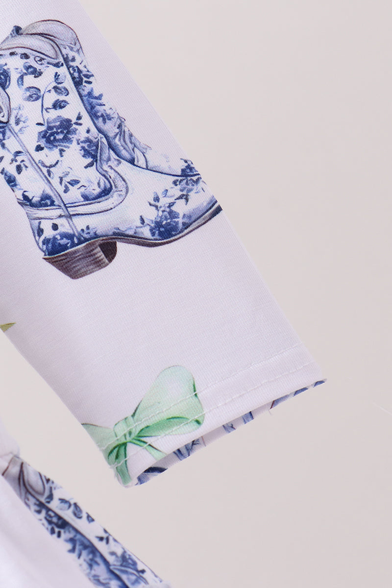 Blue Bow Boots Bubble - Aaria Tees Aaria Tees