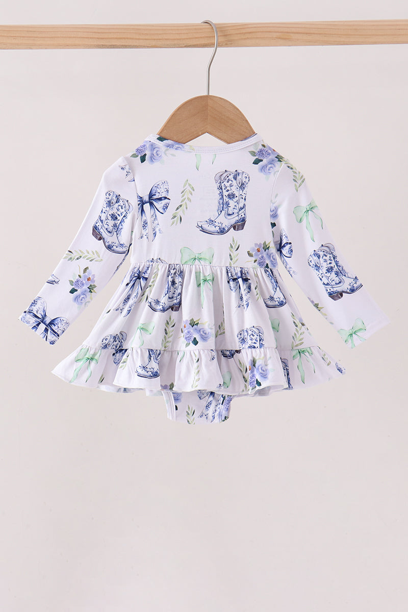 Blue Bow Boots Bubble - Aaria Tees Aaria Tees