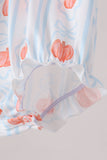Blue Pumpkin Embroidery Bubble Aaria Tees