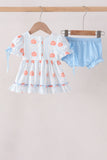 Blue Pumpkin Embroidery Ruffle Bloomer Set Aaria Tees